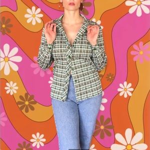 60’s Vintage Handmade Mod Houndstooth Blouse
